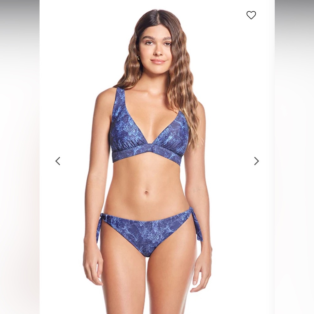 NWT PHAX Swim Bikini with Halter Top and Tie Bottoms Blue Small